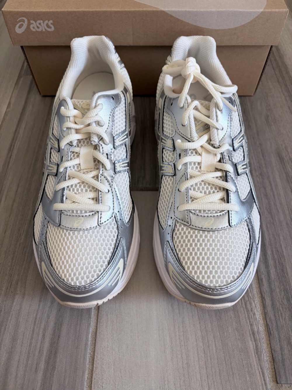 Women's ASICS GEL-1130 Casual Shoes - Cream Pure Silver 1202A164-107 - Picture 6 of 9